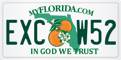 FL license plate EXCW52