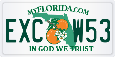 FL license plate EXCW53