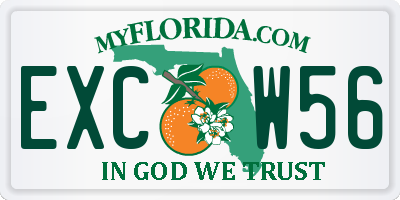 FL license plate EXCW56