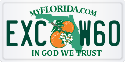 FL license plate EXCW60