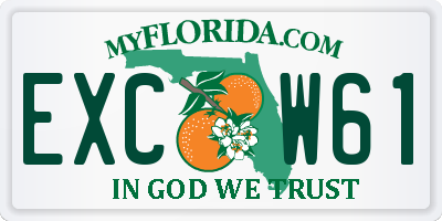 FL license plate EXCW61