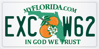 FL license plate EXCW62