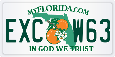 FL license plate EXCW63