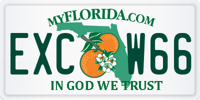 FL license plate EXCW66