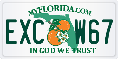 FL license plate EXCW67