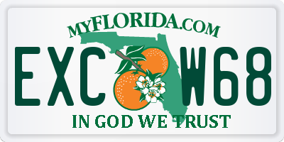 FL license plate EXCW68