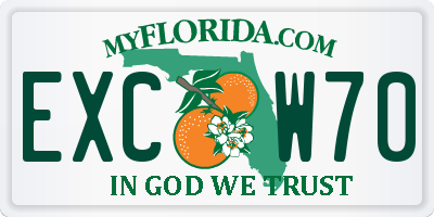 FL license plate EXCW70