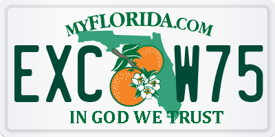 FL license plate EXCW75
