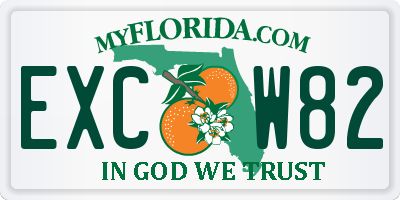 FL license plate EXCW82