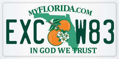 FL license plate EXCW83