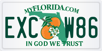 FL license plate EXCW86