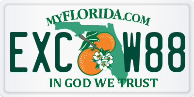 FL license plate EXCW88