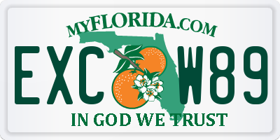 FL license plate EXCW89