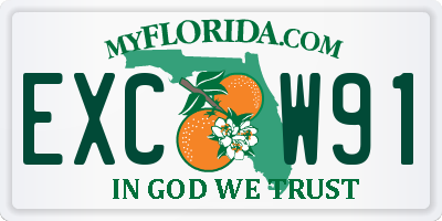FL license plate EXCW91