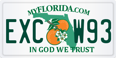 FL license plate EXCW93