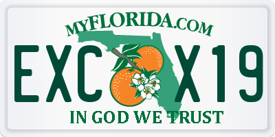 FL license plate EXCX19