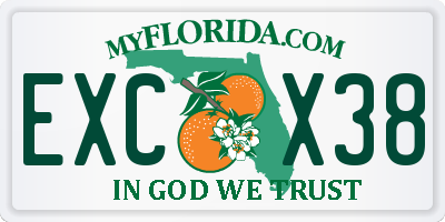 FL license plate EXCX38