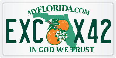 FL license plate EXCX42