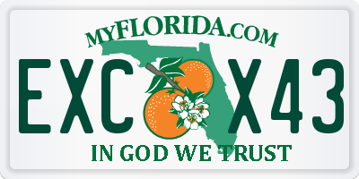FL license plate EXCX43