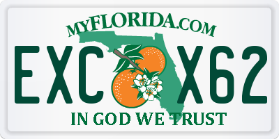 FL license plate EXCX62