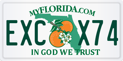 FL license plate EXCX74