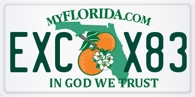 FL license plate EXCX83