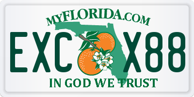 FL license plate EXCX88