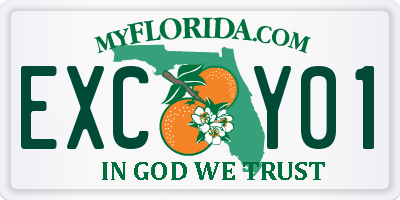 FL license plate EXCY01