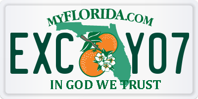 FL license plate EXCY07