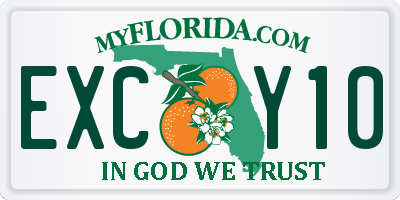 FL license plate EXCY10