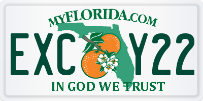 FL license plate EXCY22