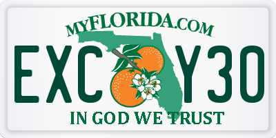 FL license plate EXCY30