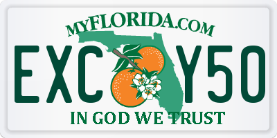 FL license plate EXCY50