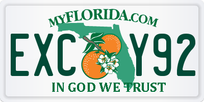 FL license plate EXCY92