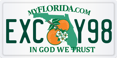 FL license plate EXCY98