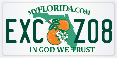 FL license plate EXCZ08