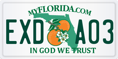 FL license plate EXDA03
