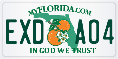 FL license plate EXDA04
