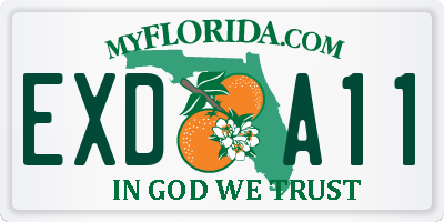 FL license plate EXDA11