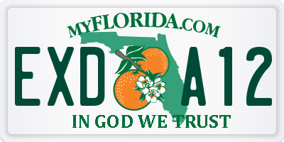 FL license plate EXDA12
