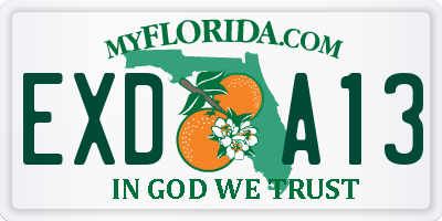 FL license plate EXDA13