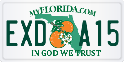FL license plate EXDA15