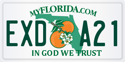 FL license plate EXDA21