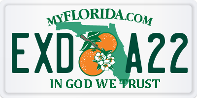 FL license plate EXDA22