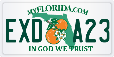 FL license plate EXDA23