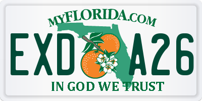 FL license plate EXDA26