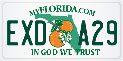 FL license plate EXDA29