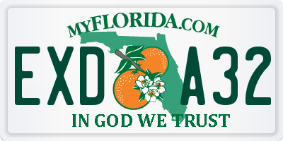 FL license plate EXDA32