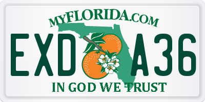 FL license plate EXDA36