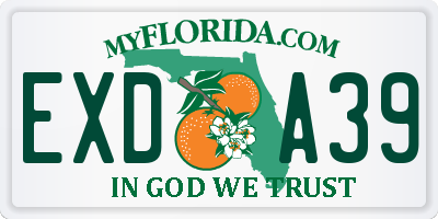 FL license plate EXDA39